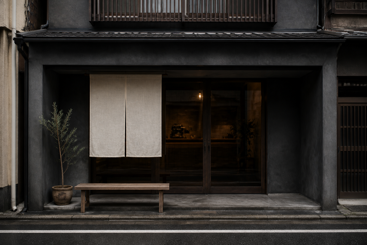 深江北にあるTIGER COFFEEの落ち着いた店舗外観